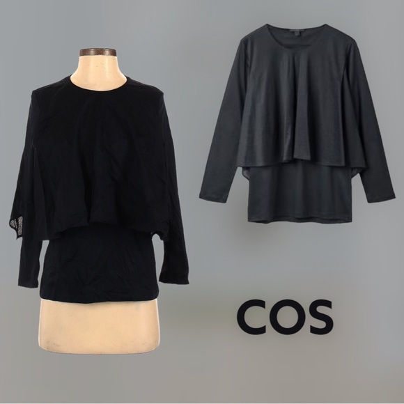 COS NWT Lightweight Black Overlay Top - Picture 2 of 5